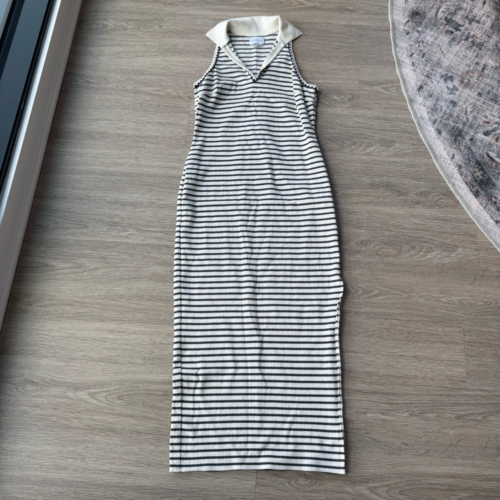 Saylor striped collared dress